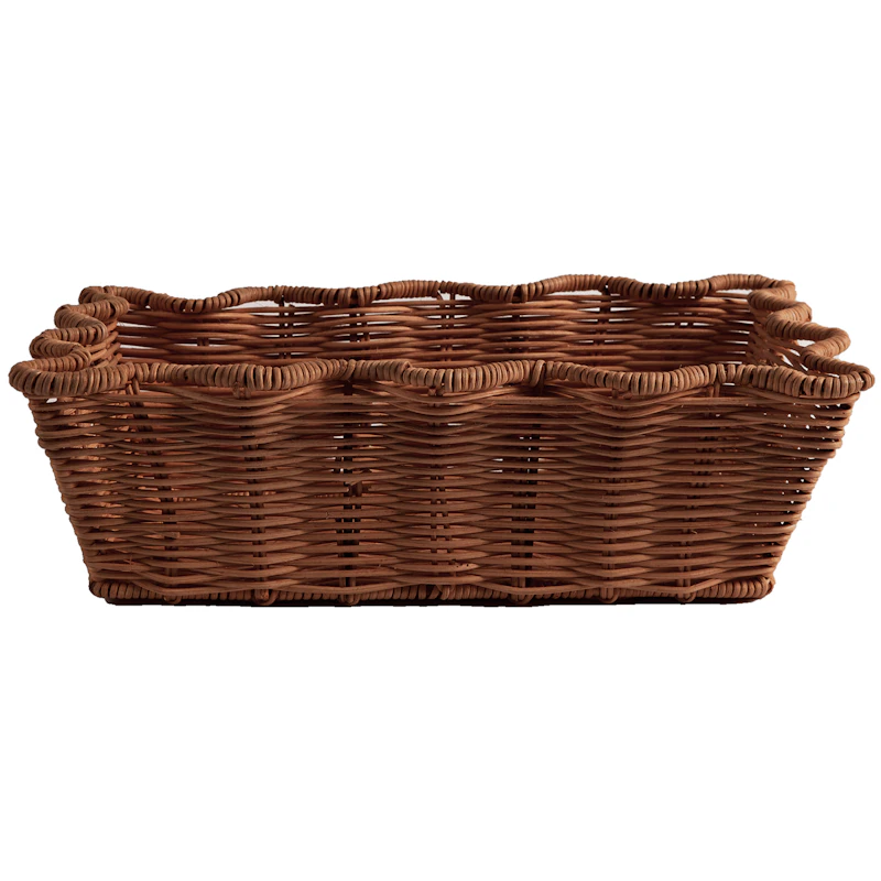 Scallop Kurv 20x30 cm, Mørkebrun