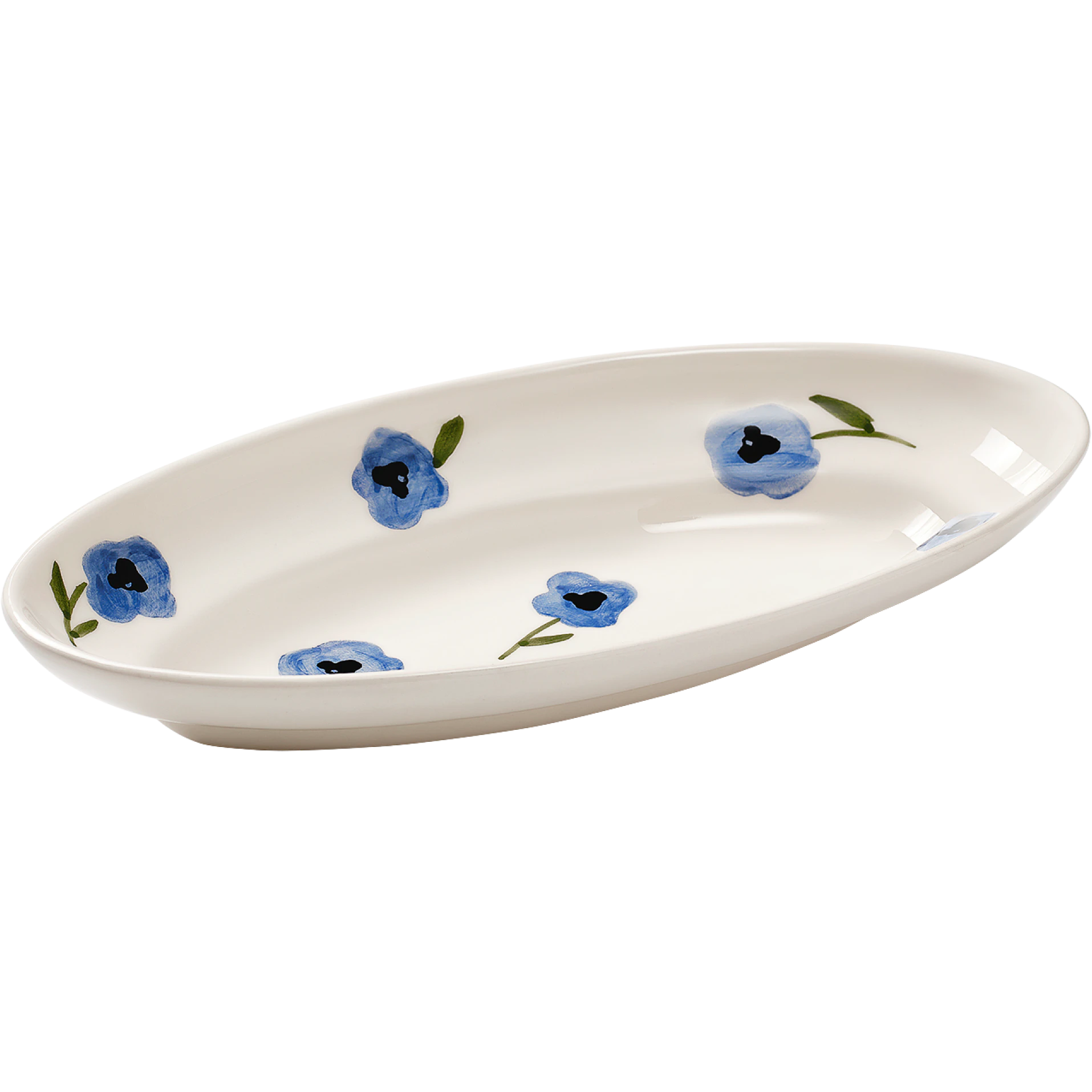 Pick a Poppy Pansy Serveringsfat Madelen M&ouml;llard x  13 Cm -  Serveringsfat Fajanse Bl&aring; - C20132501SS26-480