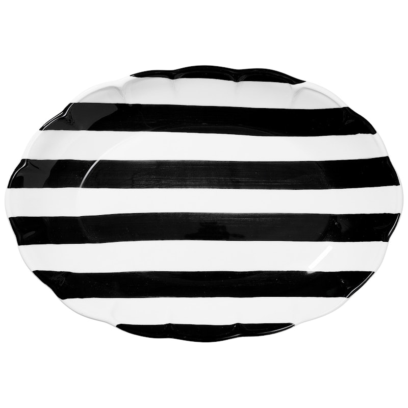 Stripe Serveringsfat 36 cm, Sort