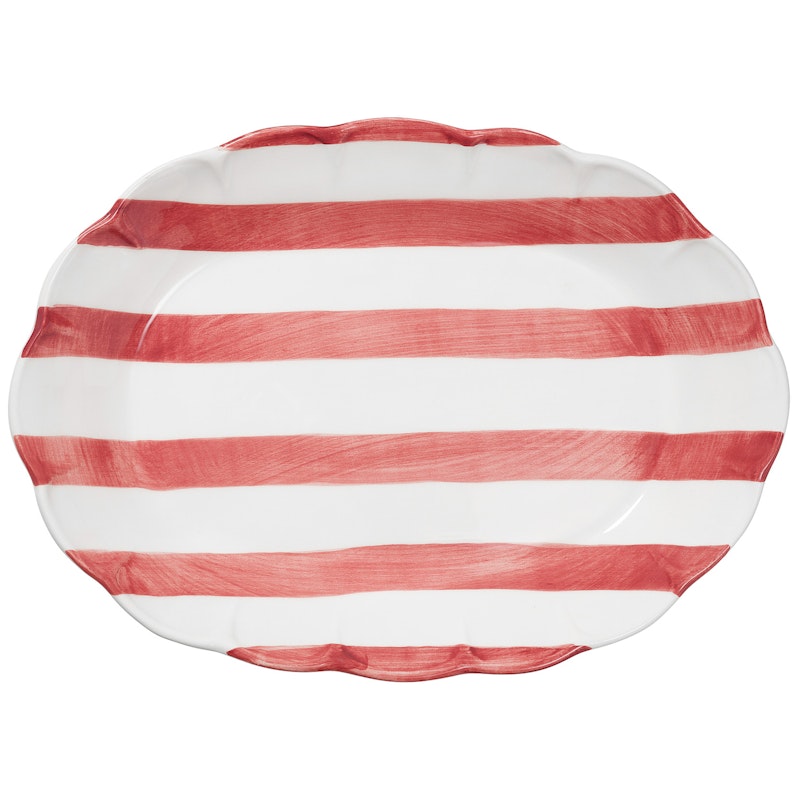 Stripe Serveringsfat 36 cm, Rød