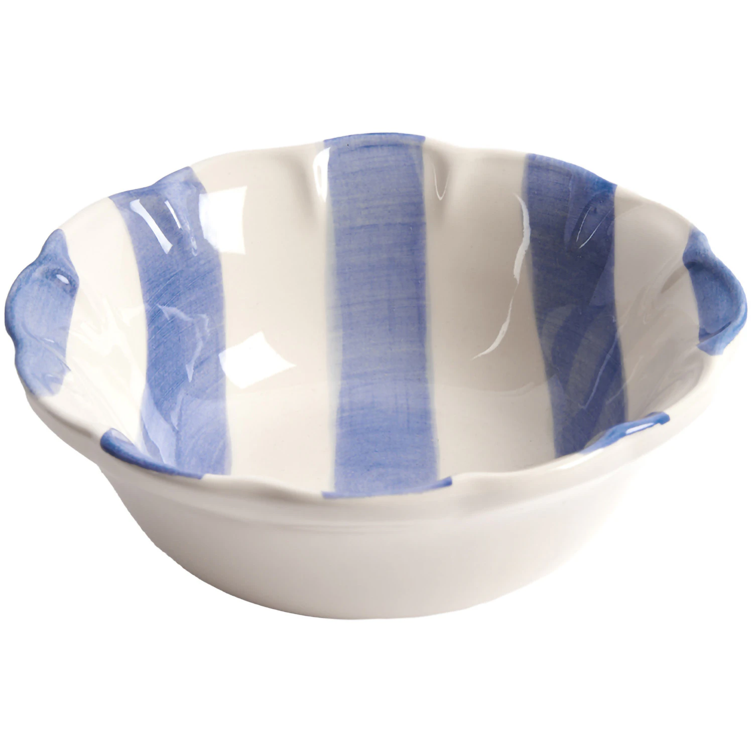 Pick a Poppy Stripe Sk&aring;l 15 Cm  -  Dessertsk&aring;ler Steingods Bl&aring; - C041501SS24-150