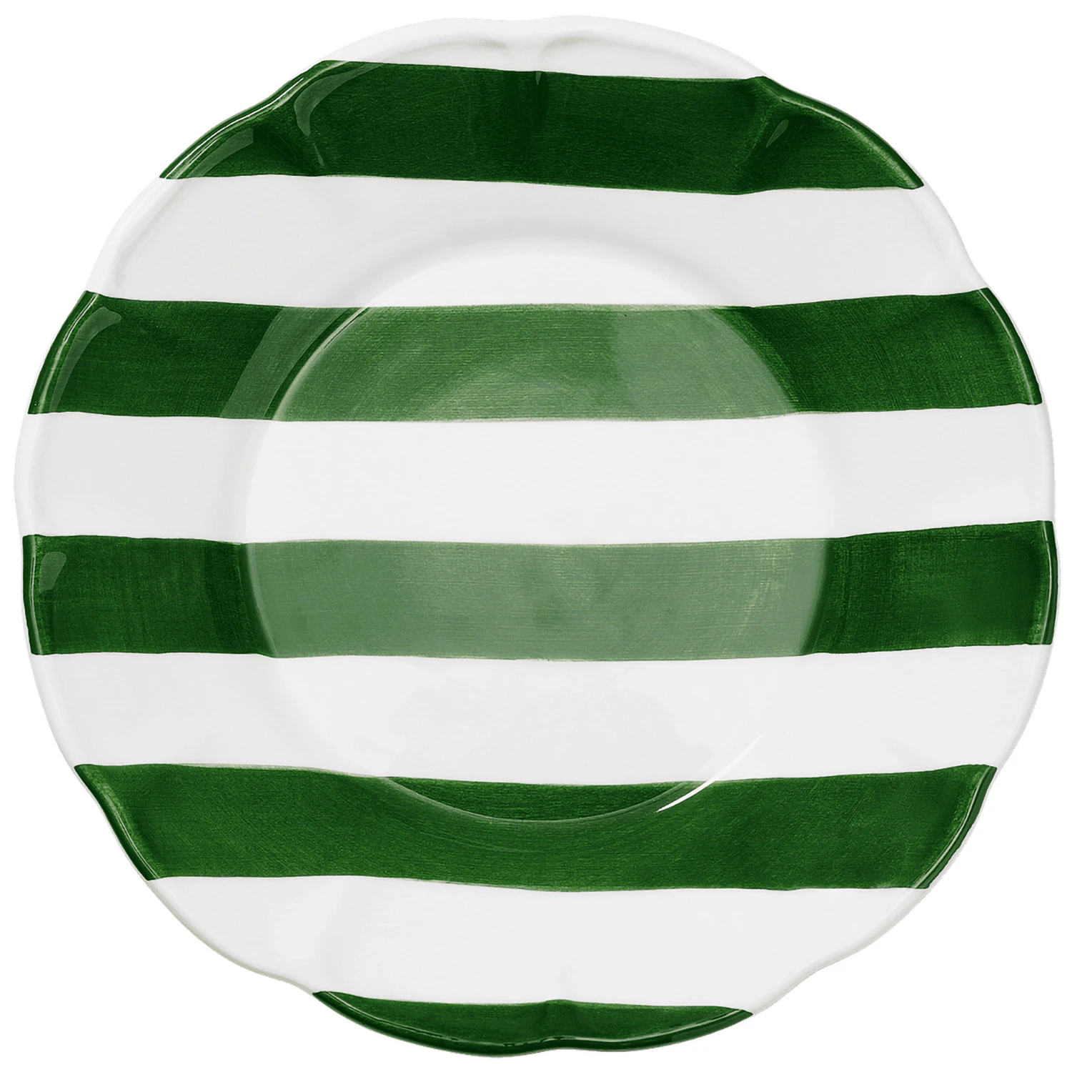 Pick a Poppy Stripe Tallerken 28 Cm  -  Tallerkener Steingods Gr&oslash;nn - C012805AW24-166