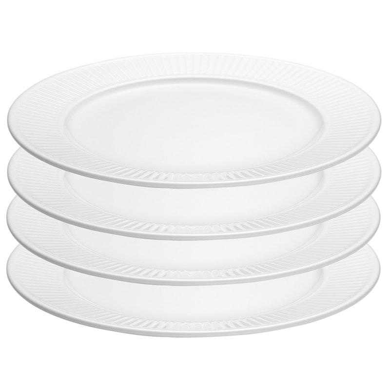 Plissé Tallerken 28 cm Hvit 4-pk