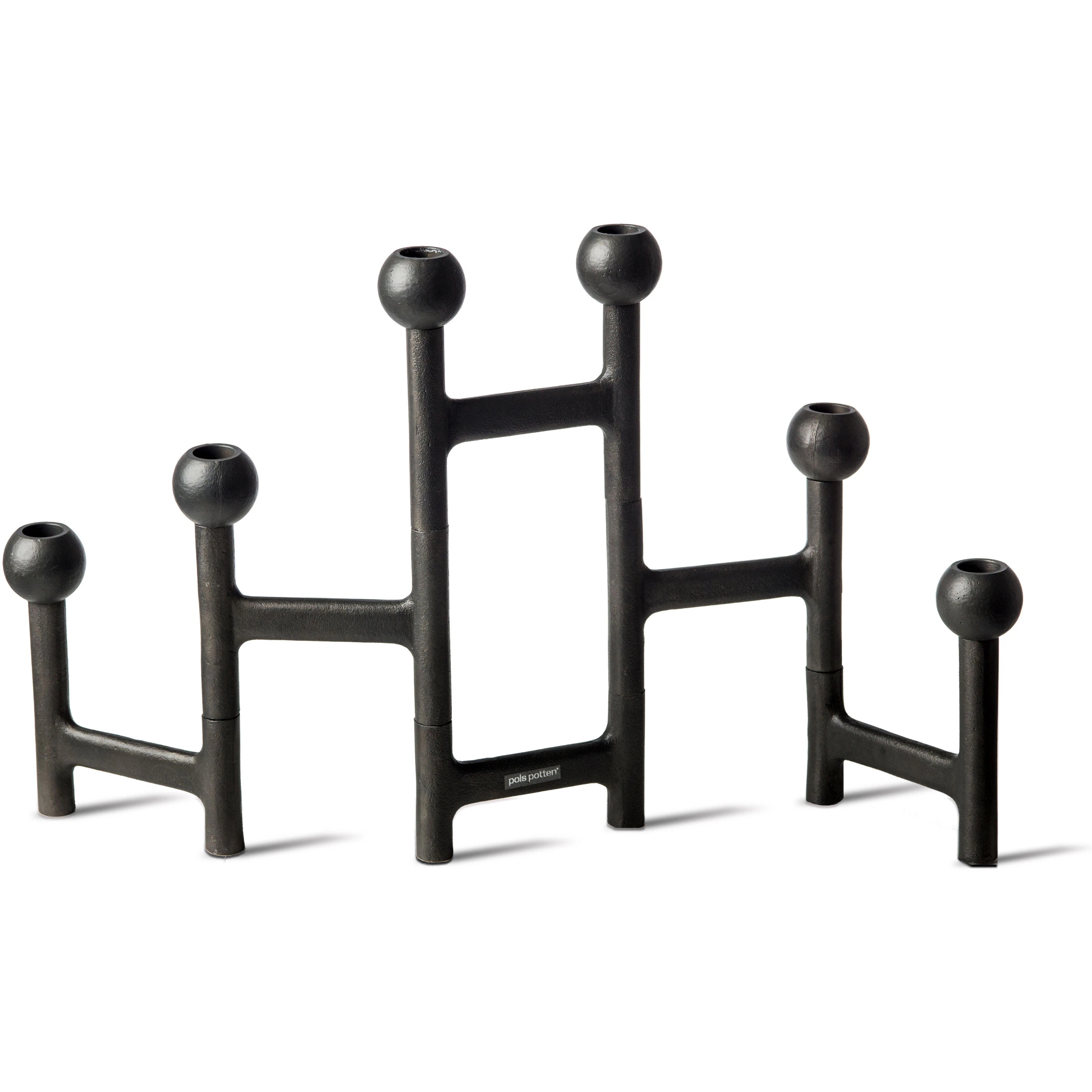 Polspotten Folding Lysestake Rund Graphite -  Lysestaker Metall Grafit - 390-225-138