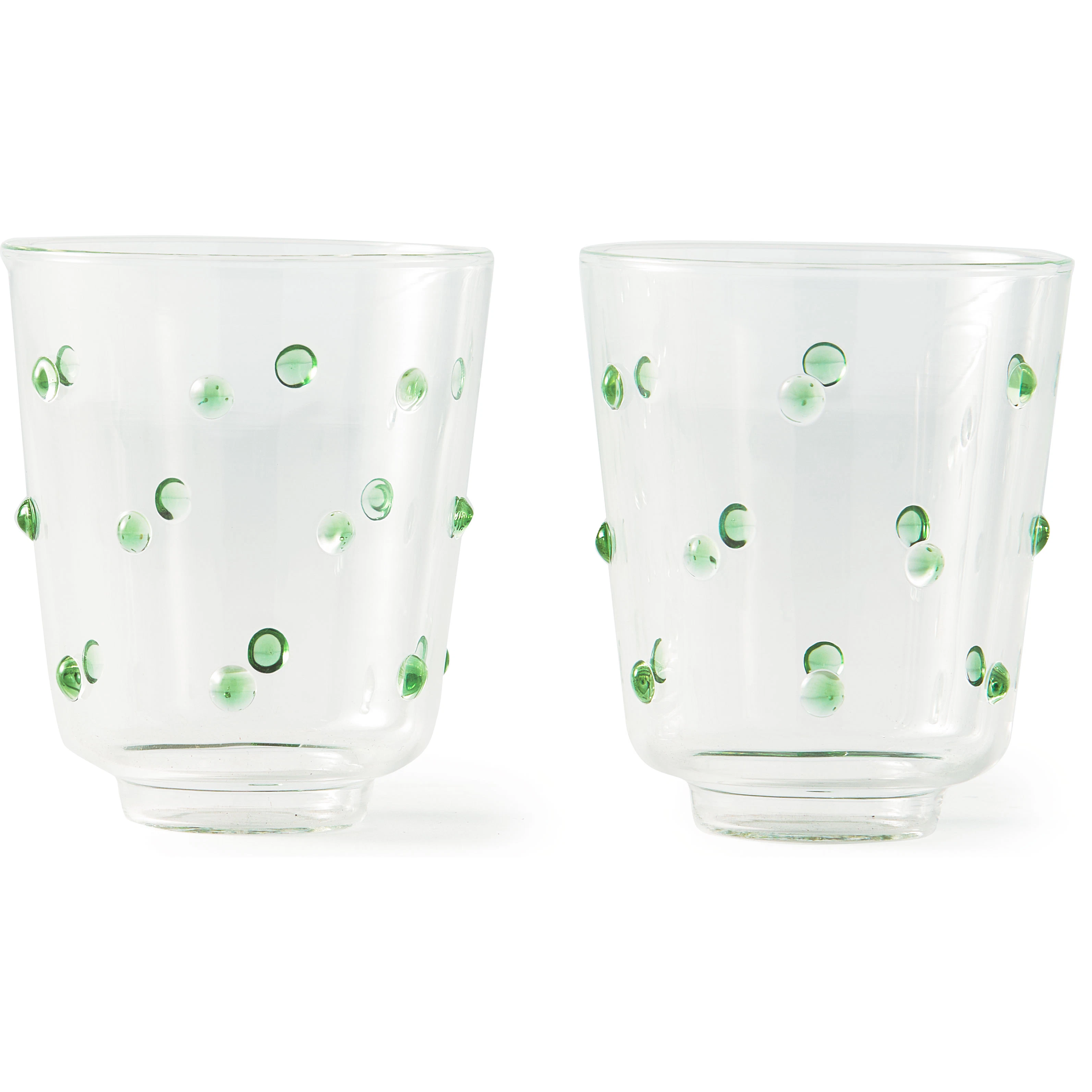 Polspotten Nob Tumbler 2-pk  -  Tumblerglass Glass Gr&oslash;nn - 140-230-148