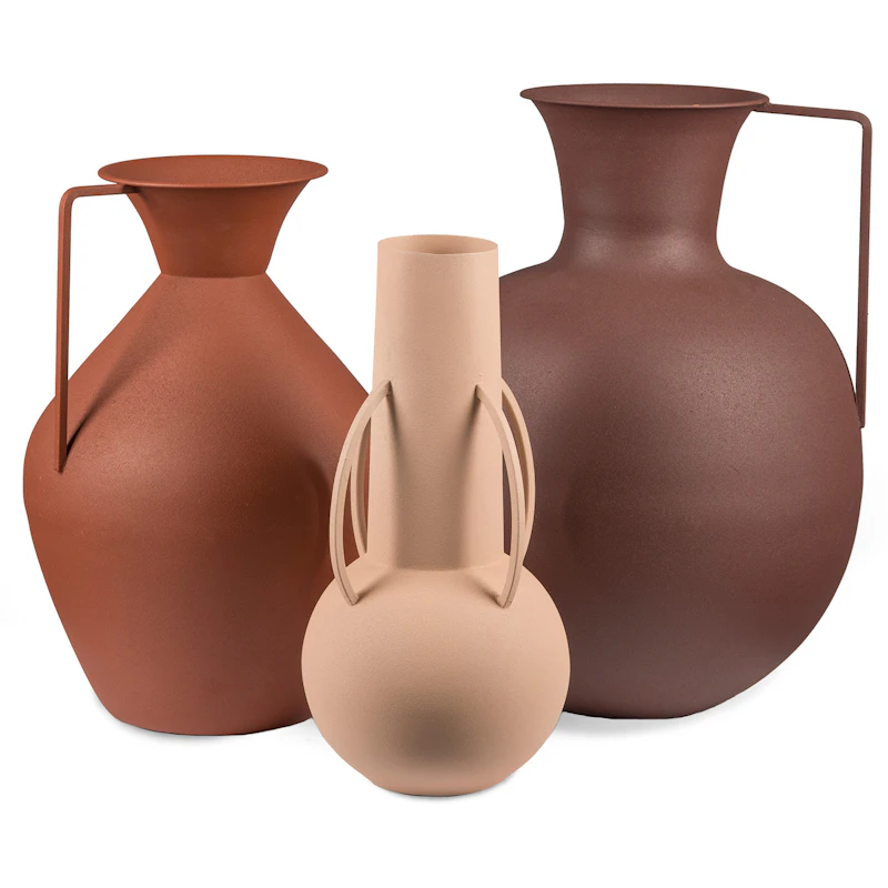 Roman Vases 3 Pcs, Brown