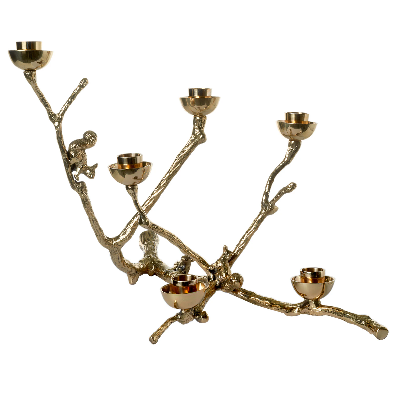 Polspotten Twiggy With Squirrels Gold -  Lyslykter Metall Gull - 375-225-055
