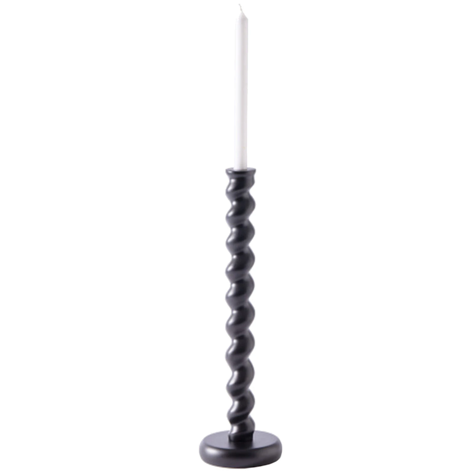 Polspotten Candle Holder Twister Black M Lysestake -  Lyslykter Pulverlakkert Aluminium Sort - 390-225-167