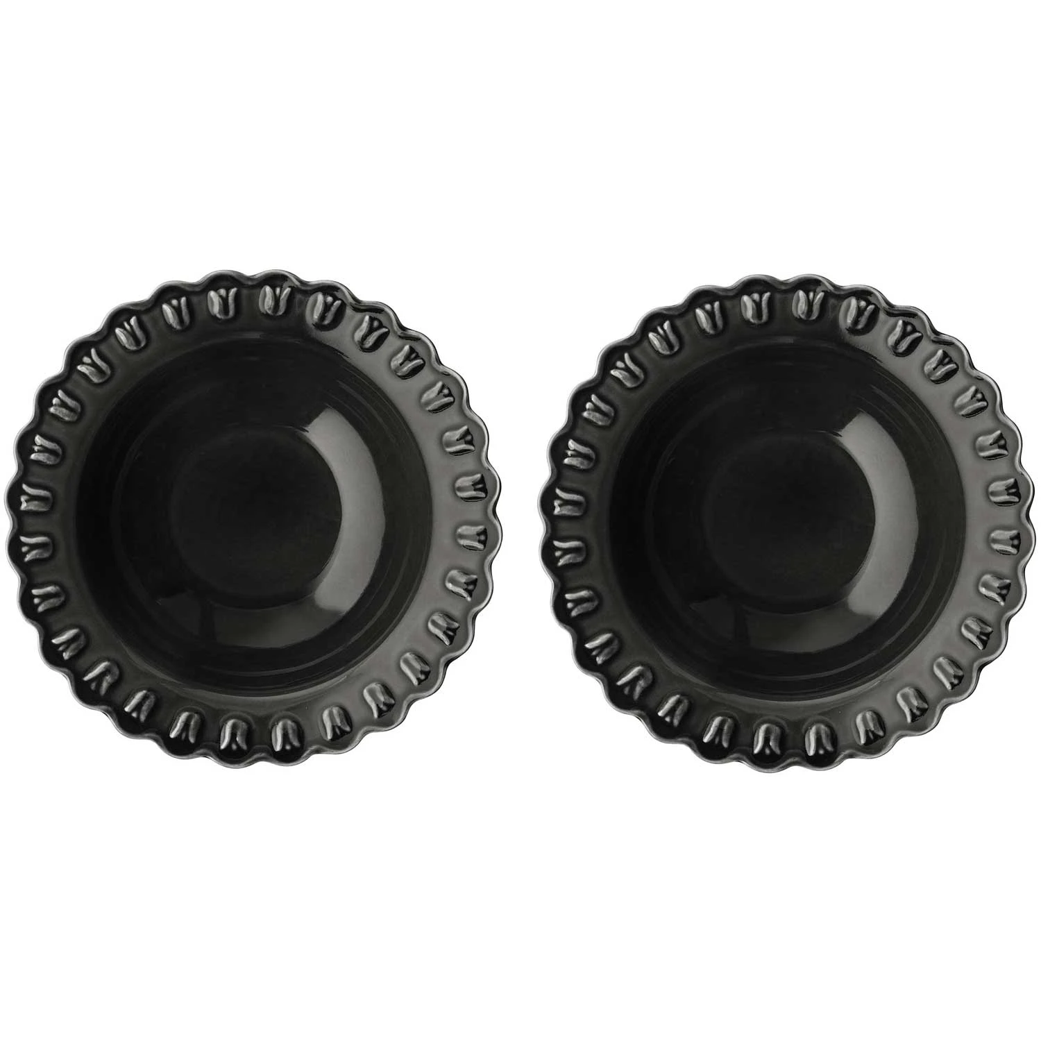 Potteryjo Tulipa Dyp Tallerken 23  Cm 2-pk  -  Dype tallerkener Stengods Almost Black - 025503-V2440