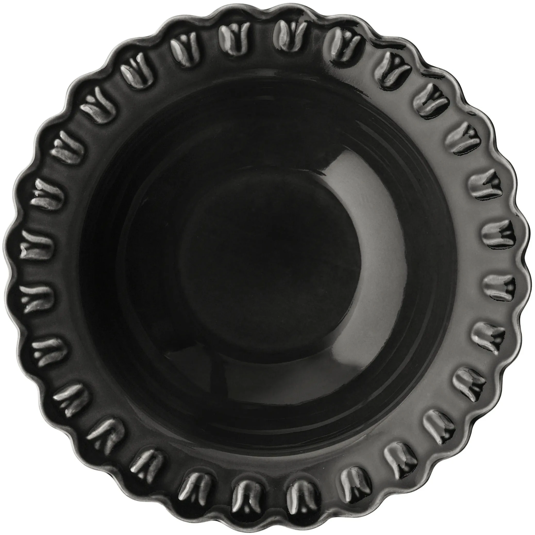 Potteryjo Tulipa Serveringssk&aring;l 30 Cm  -  Serveringssk&aring;ler Stengods Almost Black - 02551.V2440