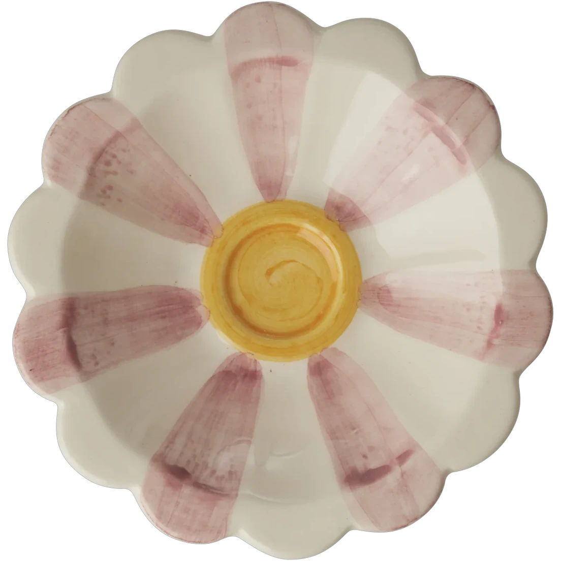 Rice Flower Dipsk&aring;l Med H&aring;ndmalte Striper  -  Serveringssk&aring;ler Keramikk Rosa - CEDBW-HPIXCI