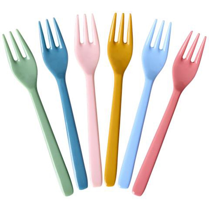 Kakegaffel Melamin 6-pk, All You Need is Love and... Colors