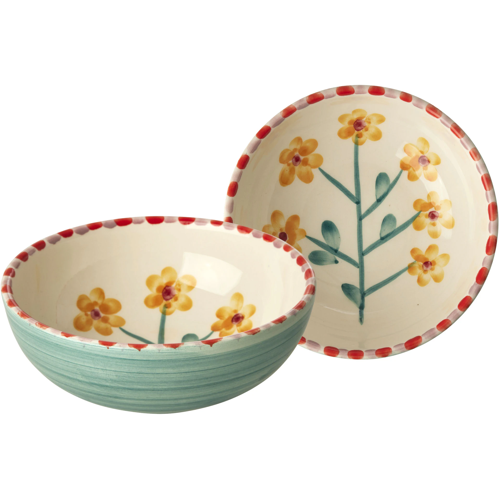 Rice Ceramic Bowl 13,4 Cm Yellow Flower -  Serveringssk&aring;ler Keramikk Jade - CEBWL-HPFLOY