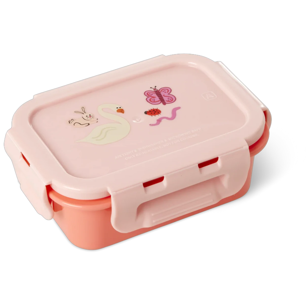 Rice Matboks Med Lufttett Lokk Pink Wildlife -  Barneserviser Plast - BXLUN-SWILII
