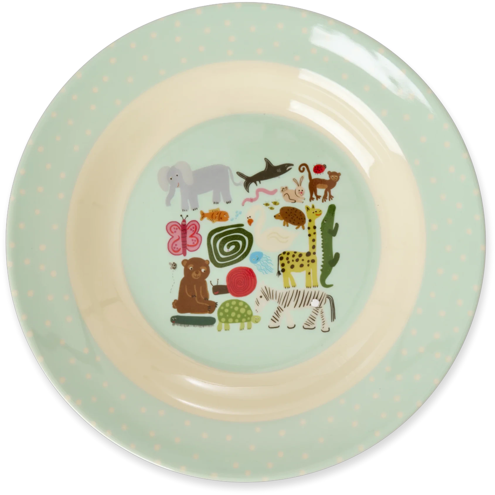 Rice e Bowl 20 Cm Mint Wildlife -  Barnetallerkener Melamin - KIBOW-WILIMI