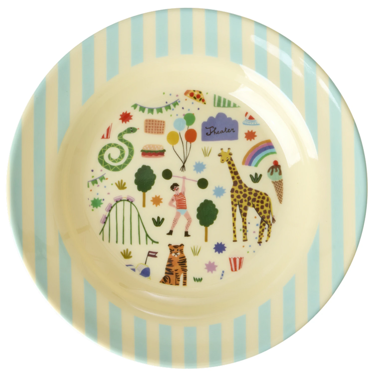 Rice e Bowl 20 Cm Mint Fun Fair -  Barnetallerkener Melamin - KIBOW-FUFAMI