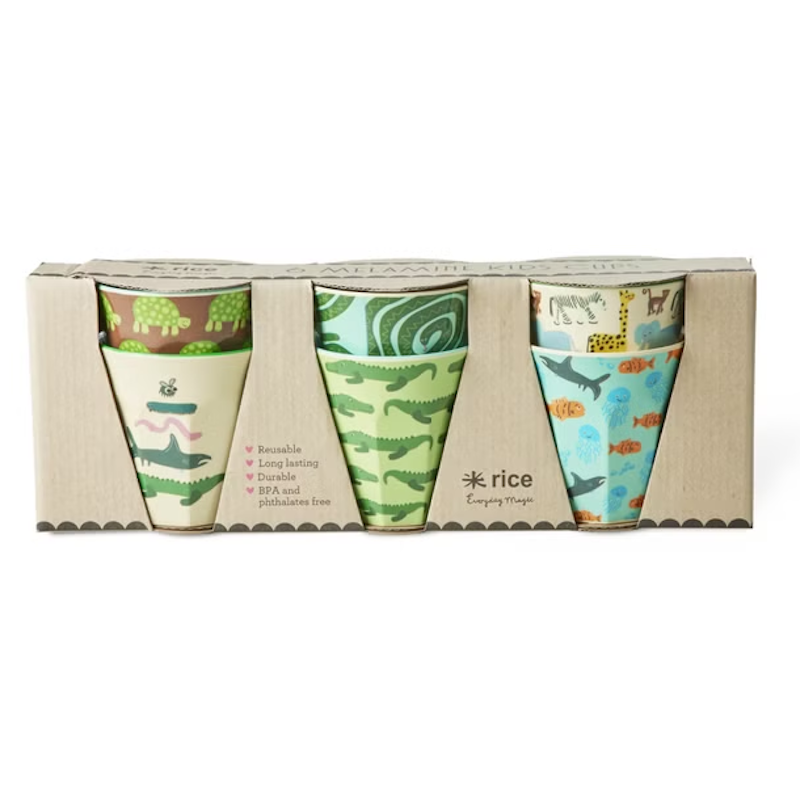 Melaminkopper 6-pk, Mint Wildlife