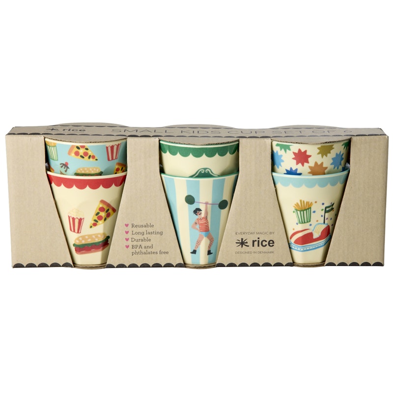 Melaminkopper 6-pk, Mint Fun Fair Prints