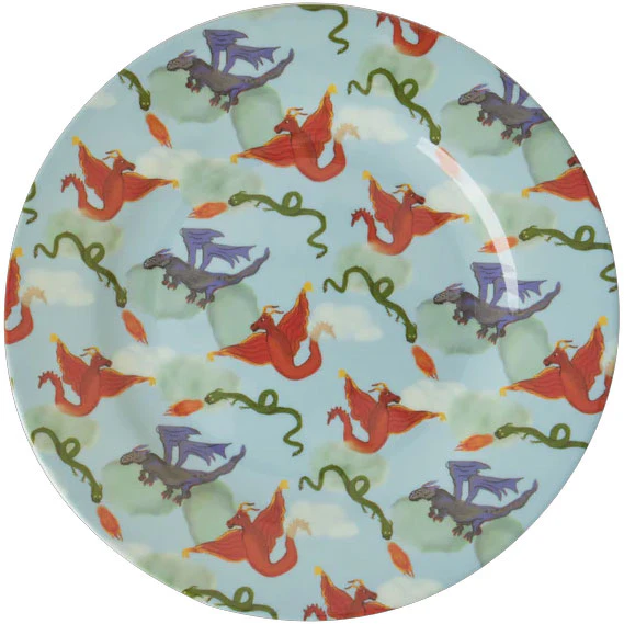 Rice Tallerken 20 Cm Dragon -  Barnetallerkener Melamin Multi - MESPL-DRA