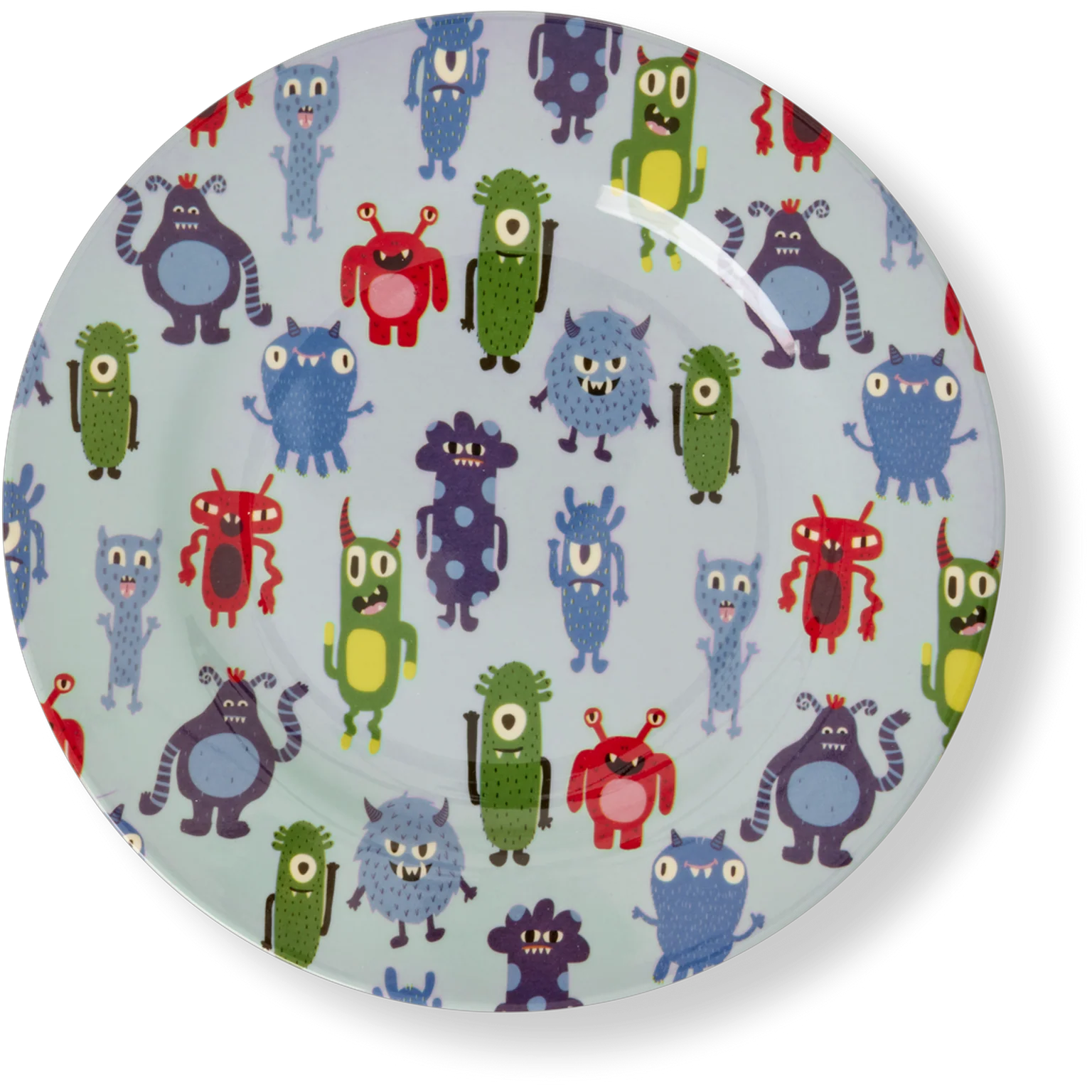 Rice Tallerken 20 Cm Monsters -  Barnetallerkener Melamin Multi - MESPL-MONS