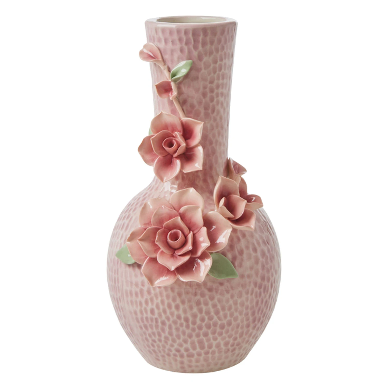 Rice Vase Med Blomsterdesign 25 Cm -  Vaser Keramikk Rosa - CEVAS-FLOWI