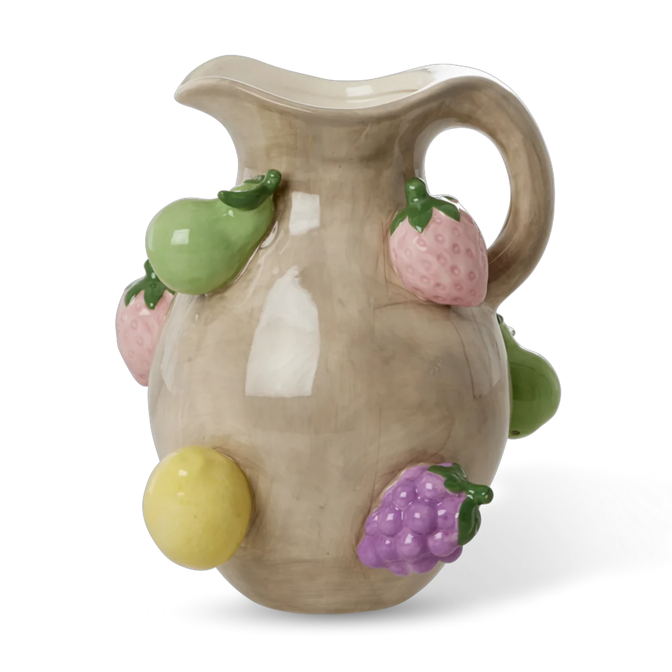 Rice Vase Med Pregede Frukter 1,14 l -  Vannkarafler & Vannkanner Stengods Dark Sand - CEJUG-FRUI