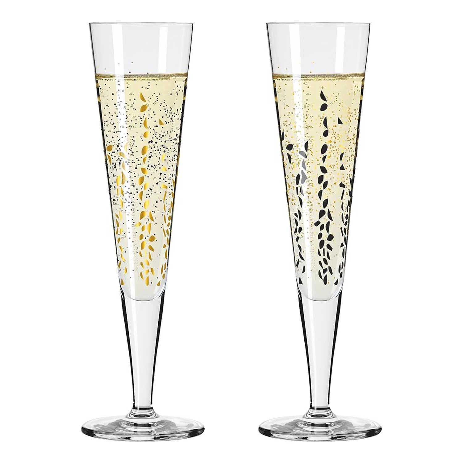 Ritzenhoff Goldnacht Champagneglass 2-pk H22 -  Champagneglass Krystall Klar - 6031005
