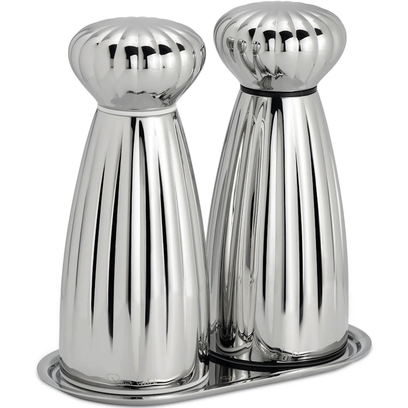 Palm Bright Salt- Og Pepperkvernsett Med Brett