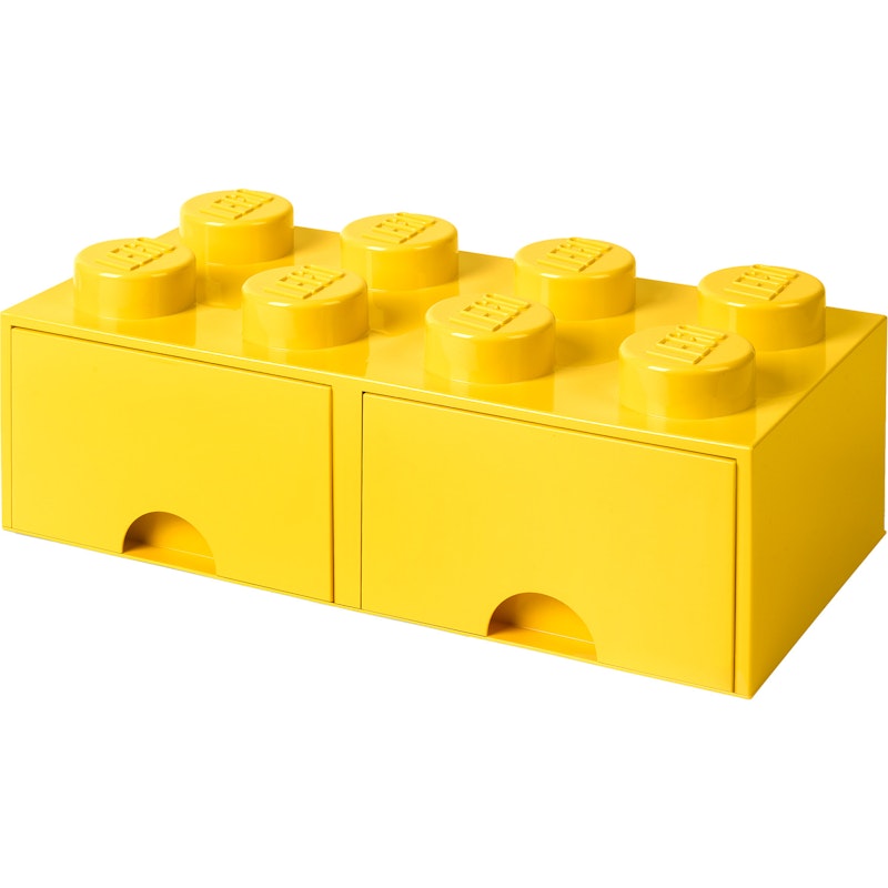 LEGO® Oppbevaring med 2 Skuffer 8 Knotter, Gul