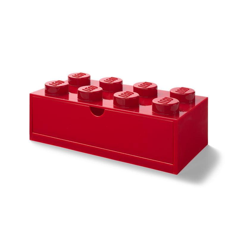 LEGO® Oppbevaring Med Skuff 8 Knotter Small, Rød