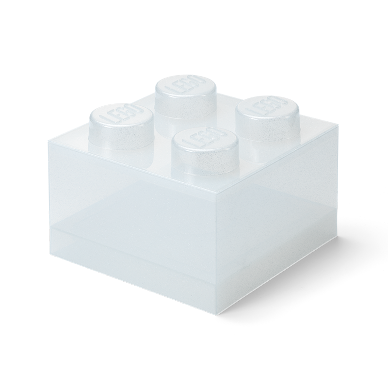LEGO® Brick Boks Translucent 4 Knotter, Glitter Translucent