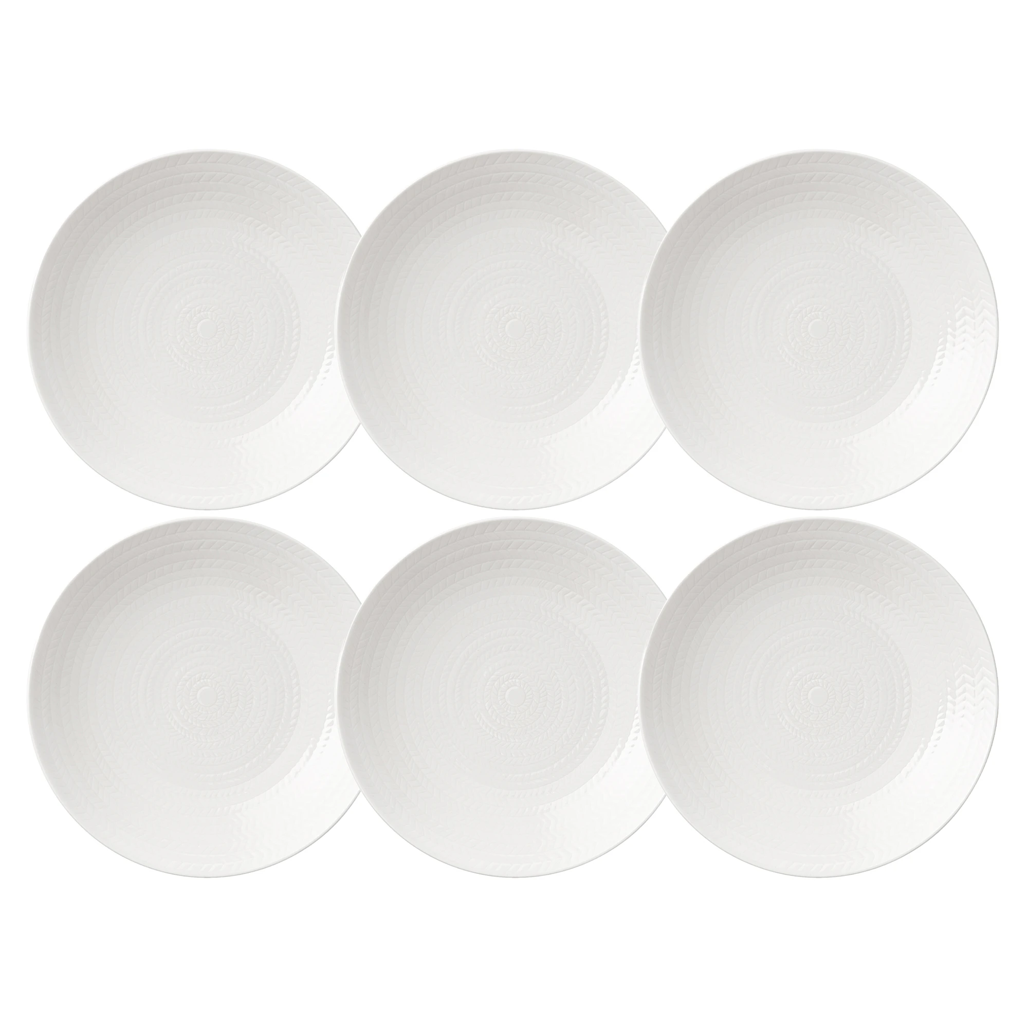 R&ouml;rstrand Bl&aring; Eld Tallerken 19 Cm 6-pk - Asjetter Feldspar Porcelain Hvit - 1086825X6