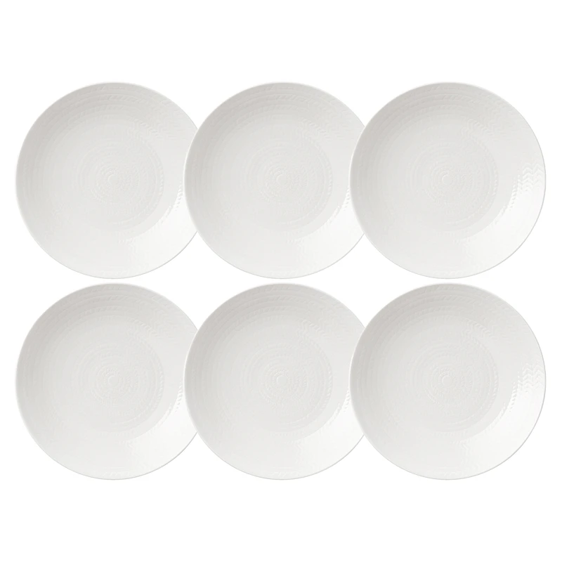 Blå Eld Tallerken 19 cm 6-pk, Hvit