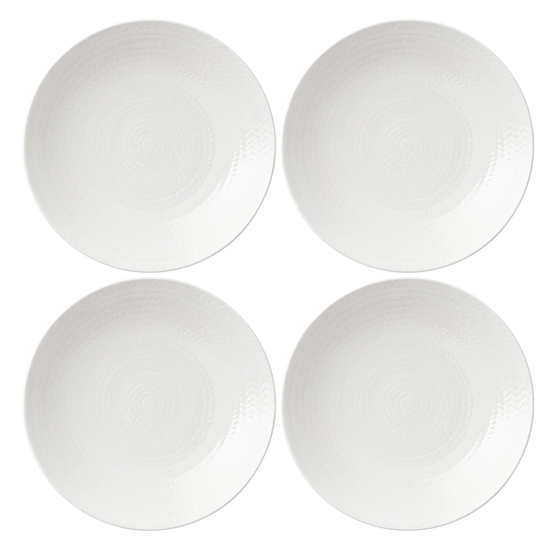 Blå Eld Tallerken 19 cm 4-pk, Hvit