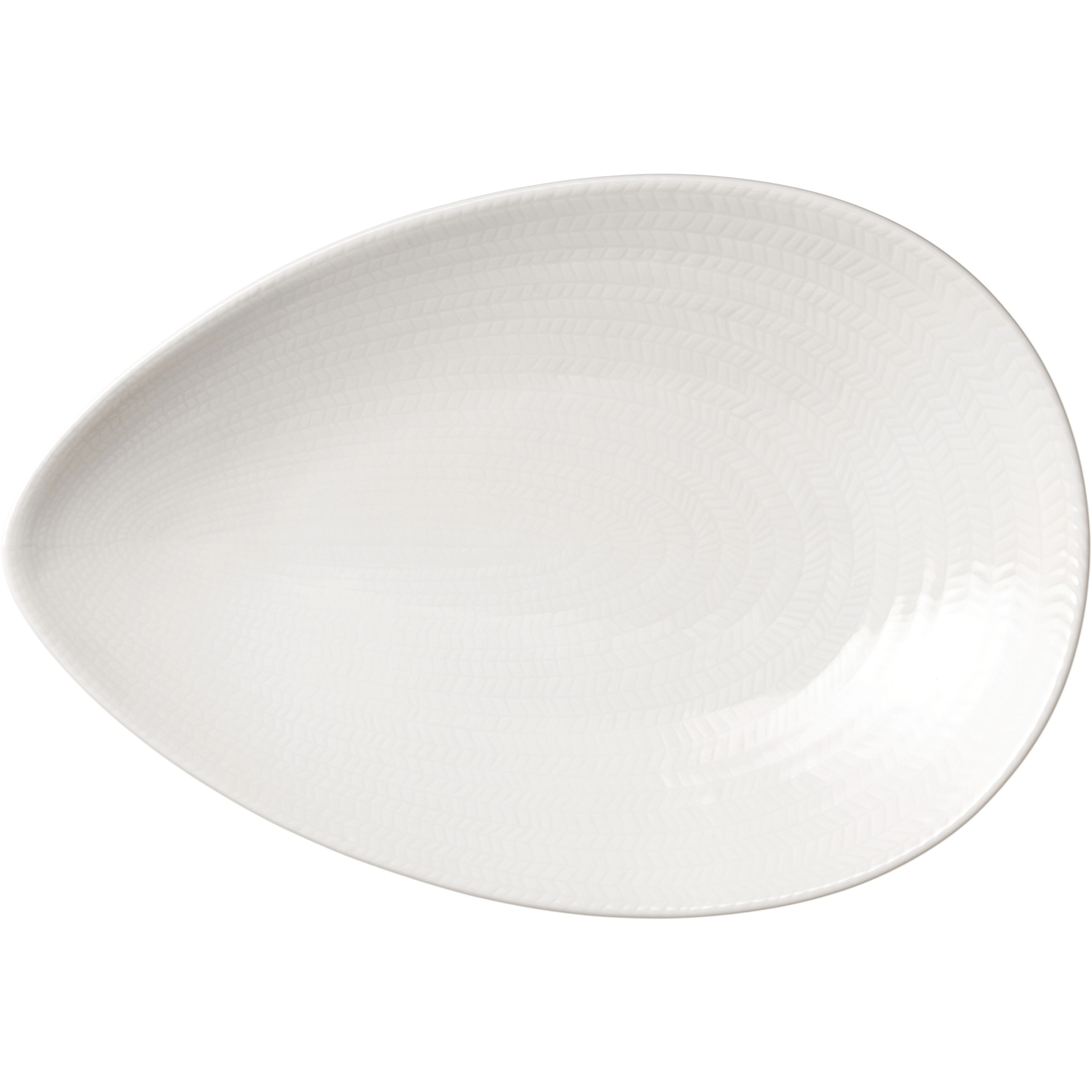 R&ouml;rstrand Bl&aring; Eld Tallerken 20x29 Cm  -  Serveringsfat Feldspar Porcelain Hvit - 1083993