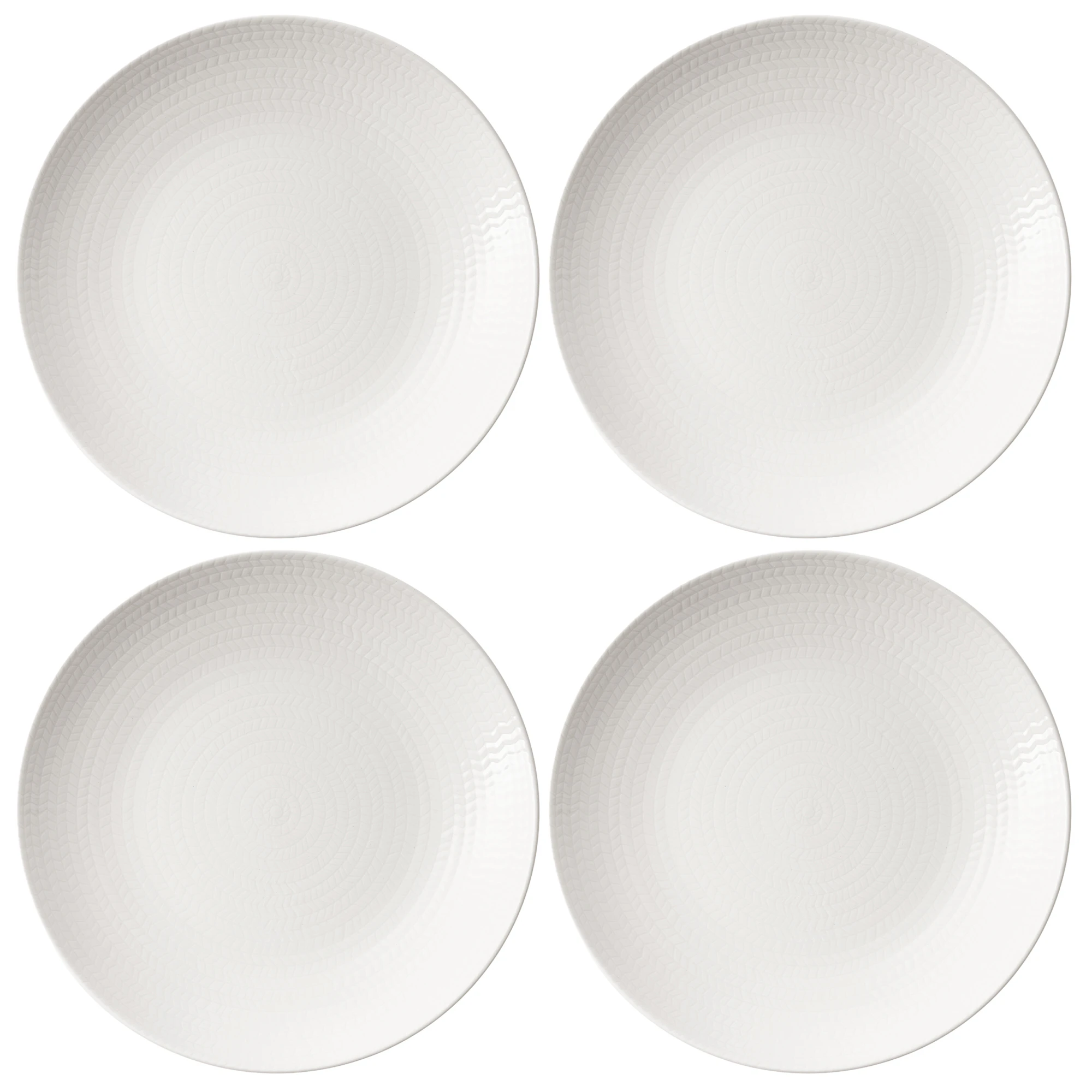 R&ouml;rstrand Bl&aring; Eld Tallerken 23 Cm 4-pk - Asjetter Feldspar Porcelain Hvit - 1086824X4