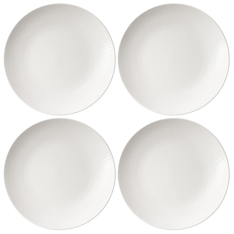 Blå Eld Tallerken 23 cm 4-pk, Hvit