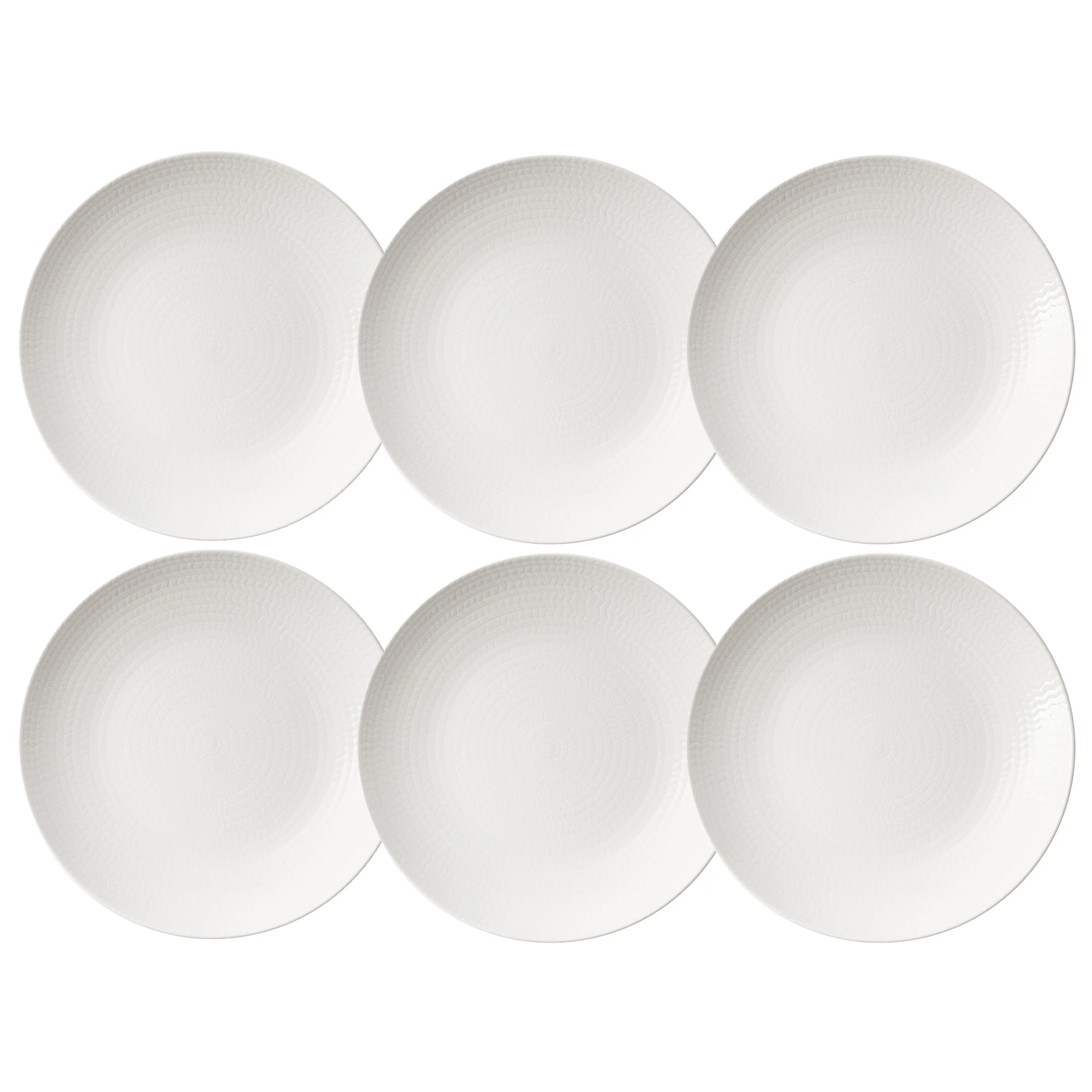 R&ouml;rstrand Bl&aring; Eld Tallerken 23 Cm 6-pk - Asjetter Feldspar Porcelain Hvit - 1086824X6