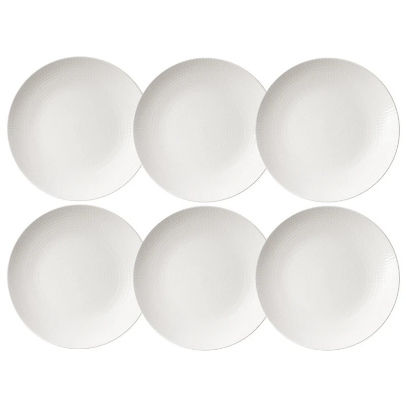 Blå Eld Tallerken 23 cm 6-pk, Hvit