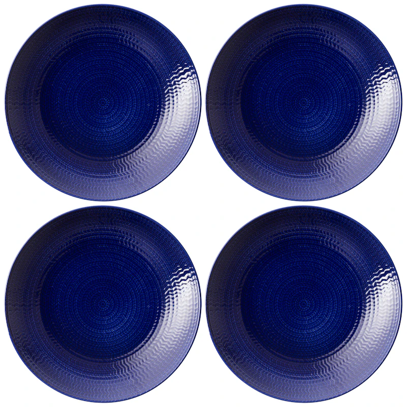 Blå Eld Tallerken 23 cm 4-pk, Blå