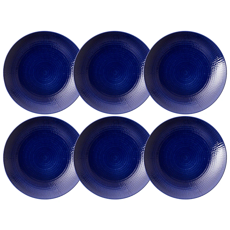 Blå Eld Tallerken 23 cm 6-pk, Blå
