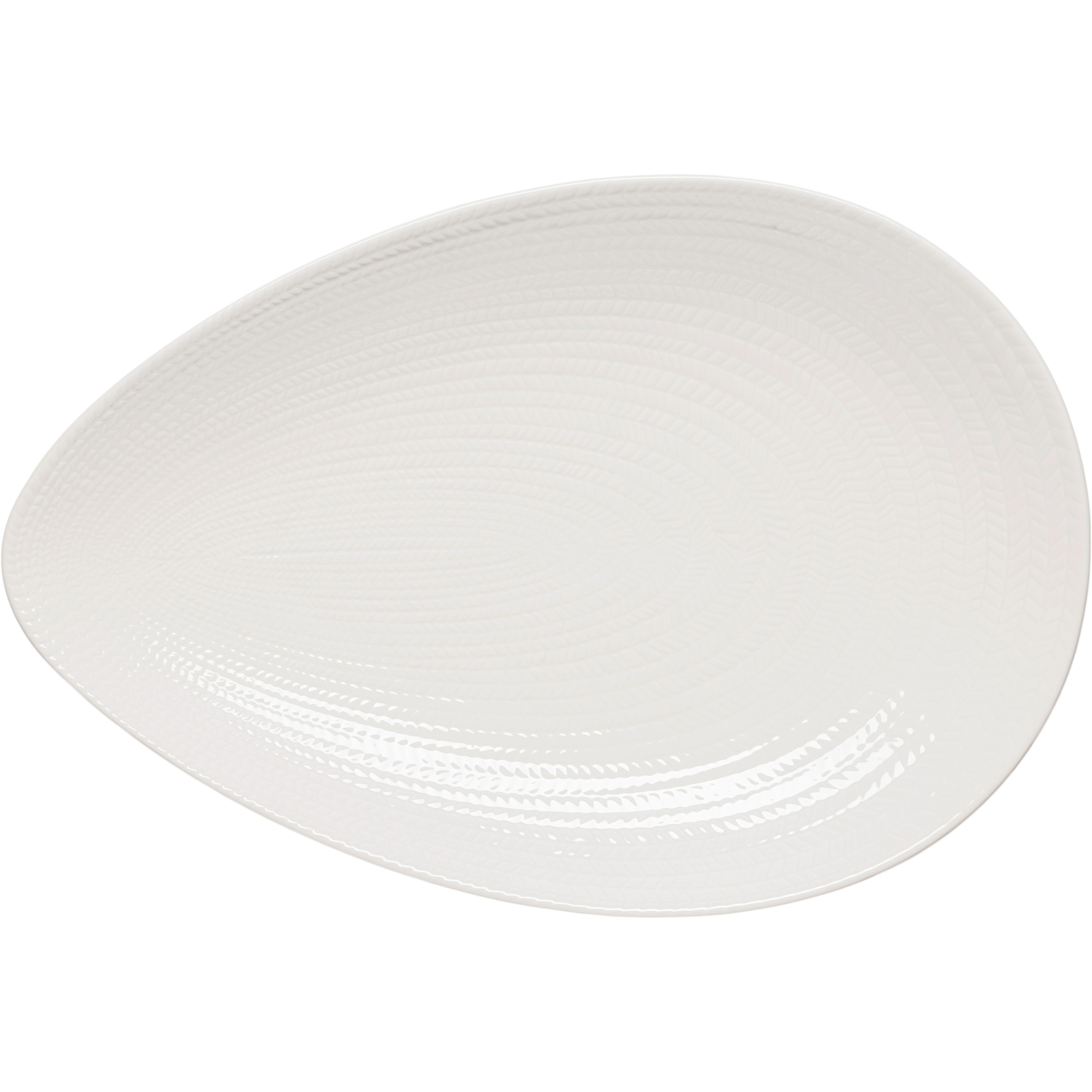 R&ouml;rstrand Bl&aring; Eld Tallerken 24x35 Cm  -  Serveringsfat Feldspar Porcelain Hvit - 1083995