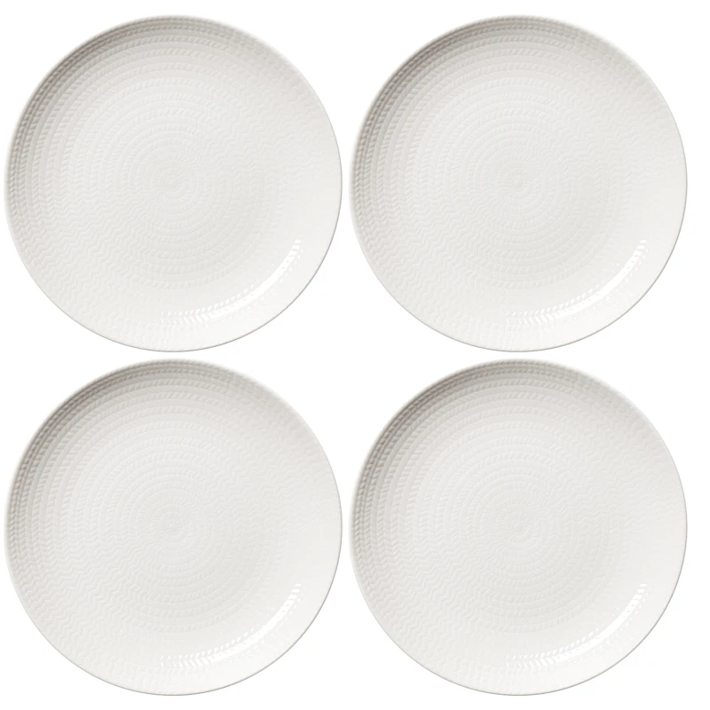 Blå Eld Tallerken 26 cm 4-pk, Hvit