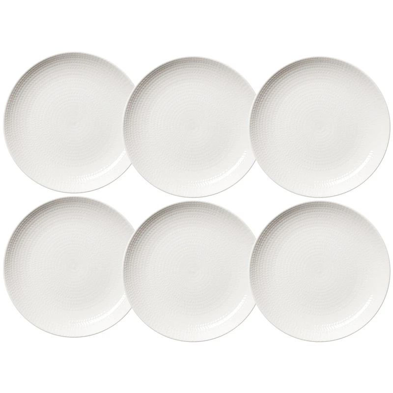 Blå Eld Tallerken 26 cm 6-pk, Hvit