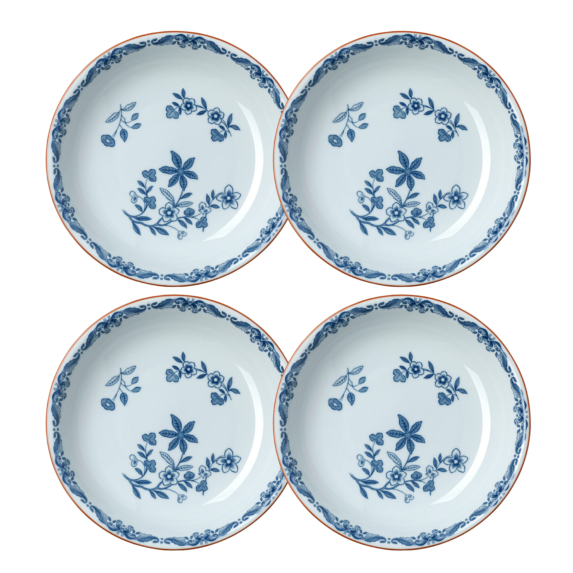 R&ouml;rstrand Ostindia Dyp Tallerken 22 Cm 4-pk - Dype tallerkener Porselen Bl&aring; - 1012325X4