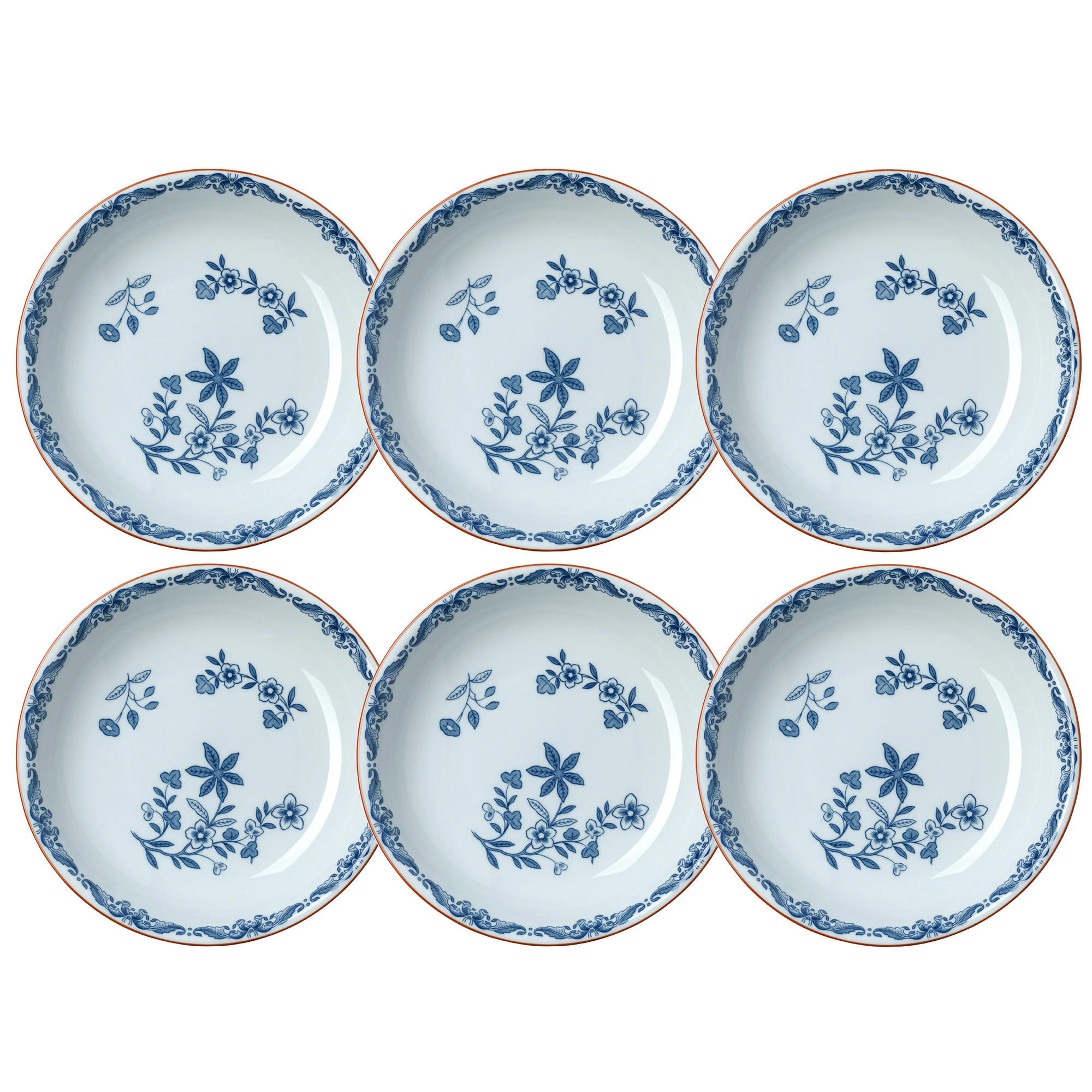 R&ouml;rstrand Ostindia Dyp Tallerken 22 Cm 6-pk - Dype tallerkener Porselen Bl&aring; - 1012325X6