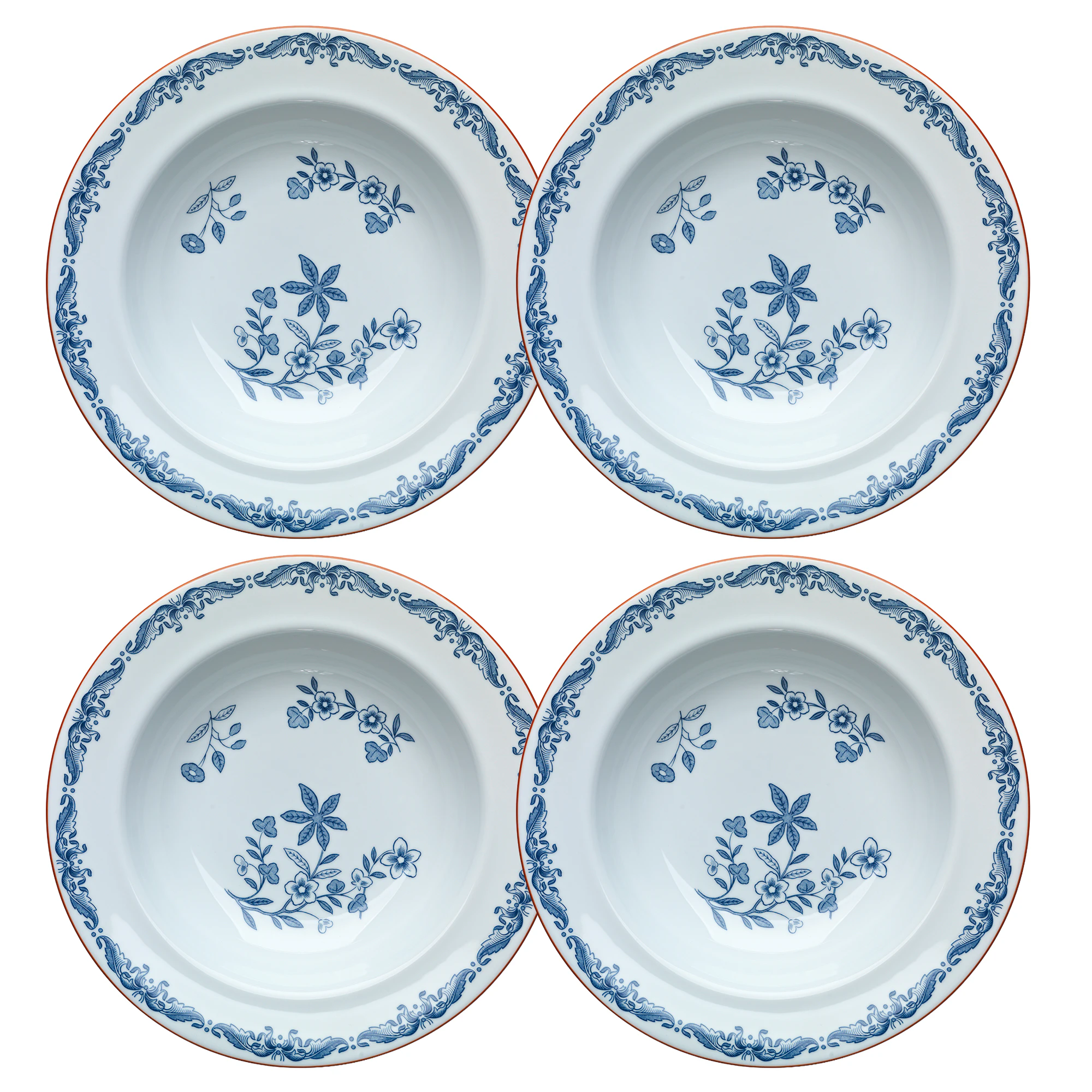 R&ouml;rstrand Ostindia Dyp Tallerken 24 Cm 4-pk - Dype tallerkener Porselen Bl&aring; - 1011689X4