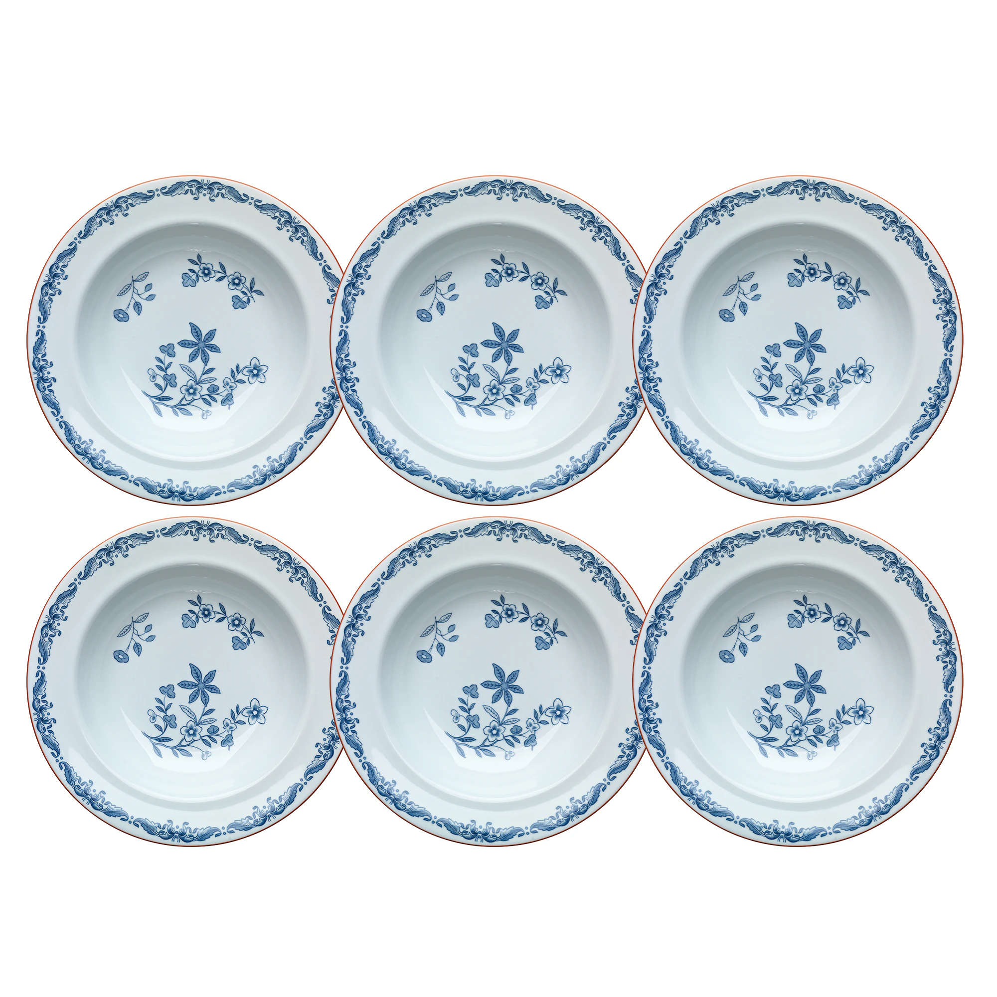 R&ouml;rstrand Ostindia Dyp Tallerken 24 Cm 6-pk - Dype tallerkener Porselen Bl&aring; - 1011689X6