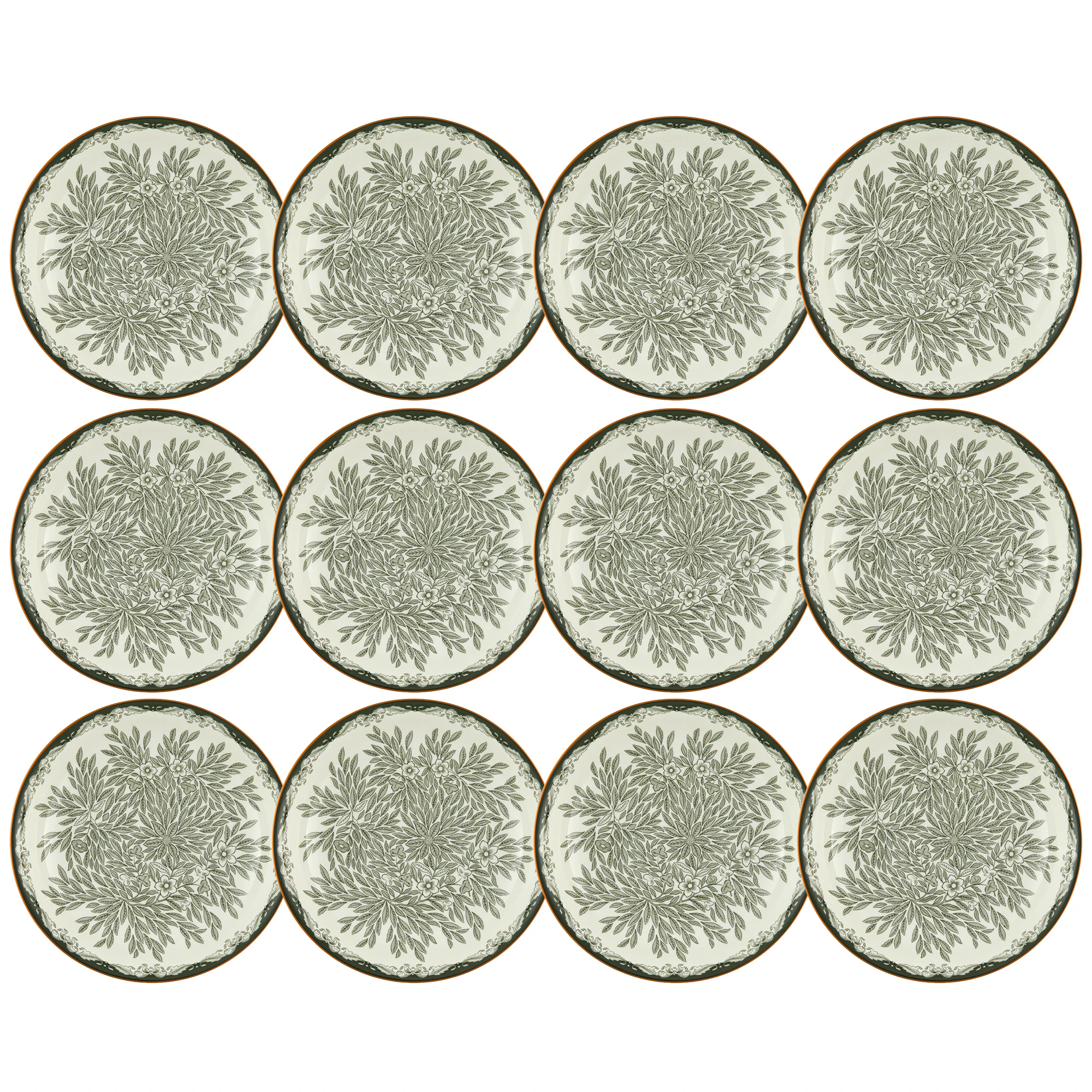 R&ouml;rstrand Ostindia Floris Dyp Tallerken 22 Cm 12-pk - Dype tallerkener Porselen Gr&oslash;nn - 1074224X12
