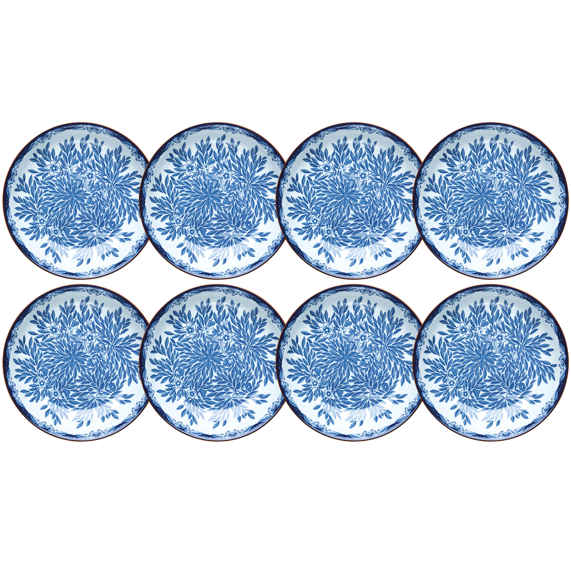 R&ouml;rstrand Ostindia Floris Dyp Tallerken 22 Cm 8-pk - Dype tallerkener Porselen Bl&aring; - 1019771X8